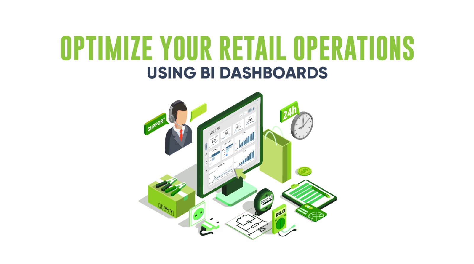 Optimize Retail Operations Using BI Dashboard-Vector image